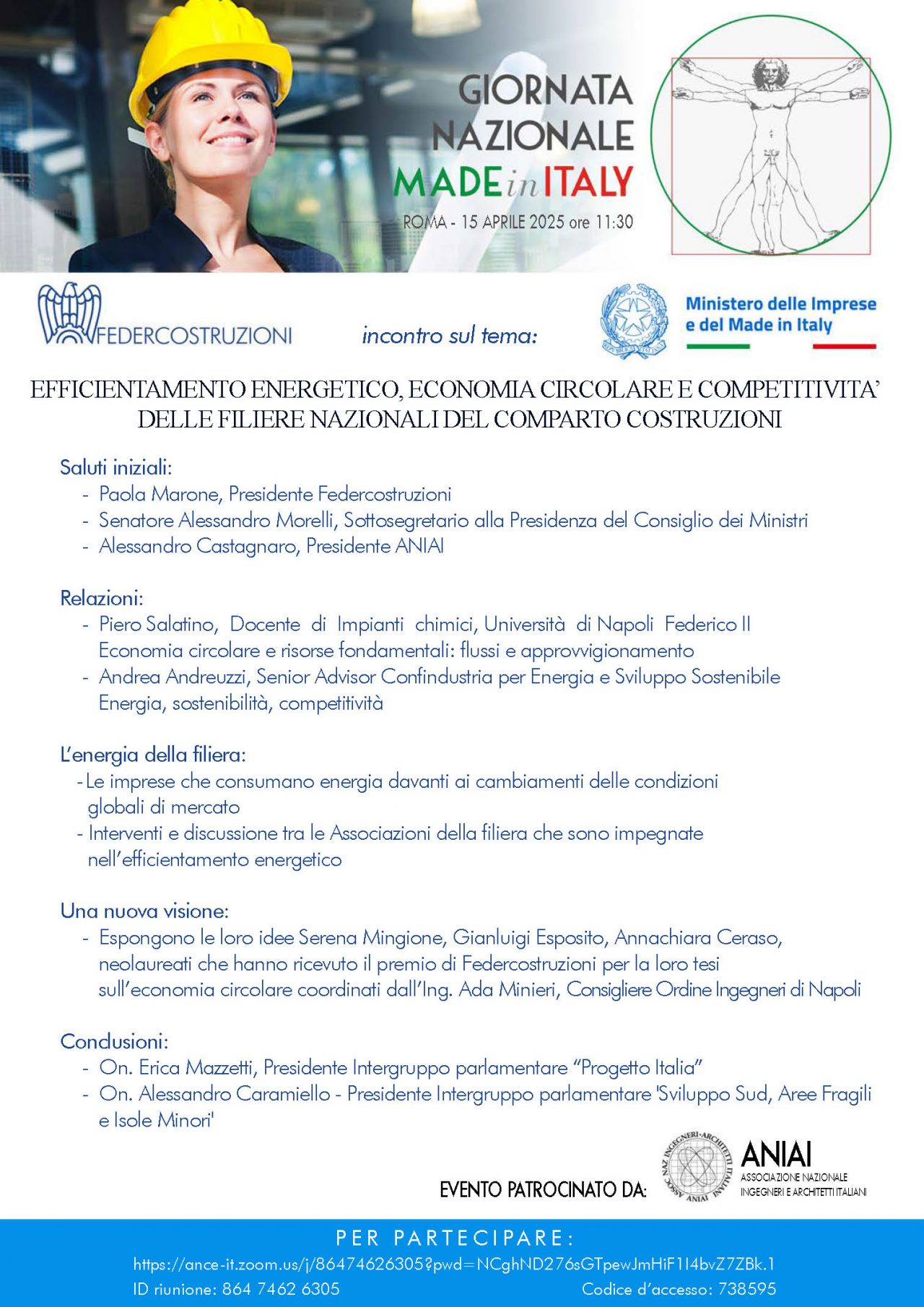 EFFICIENTAMENTO ENERGETICO, ECONOMIA CIRCOLARE E COMPETITIVITA’ DELLE FILIERE NAZIONALI DEL COMPARTO COSTRUZIONI